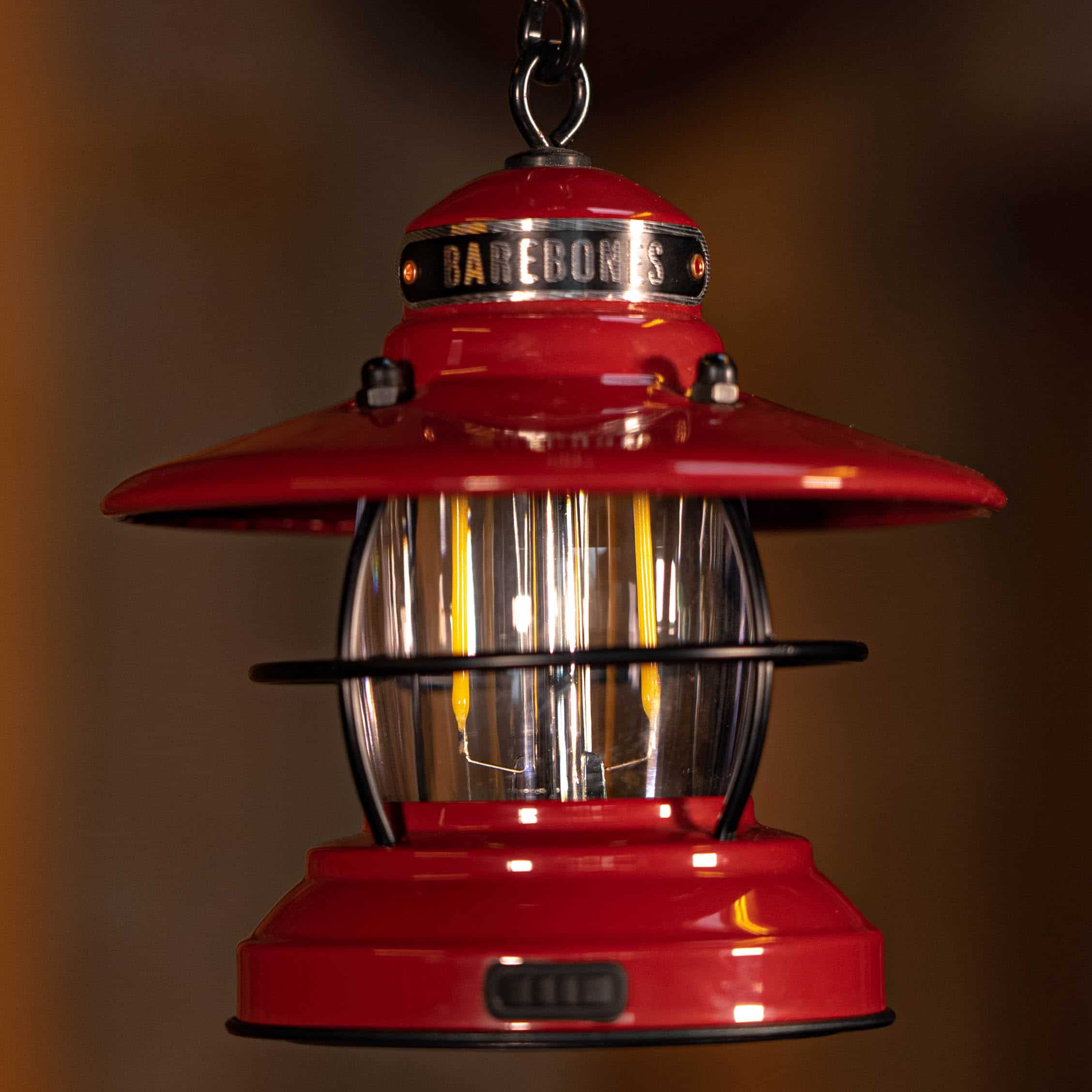Barebones Mini Edison Lantern Red