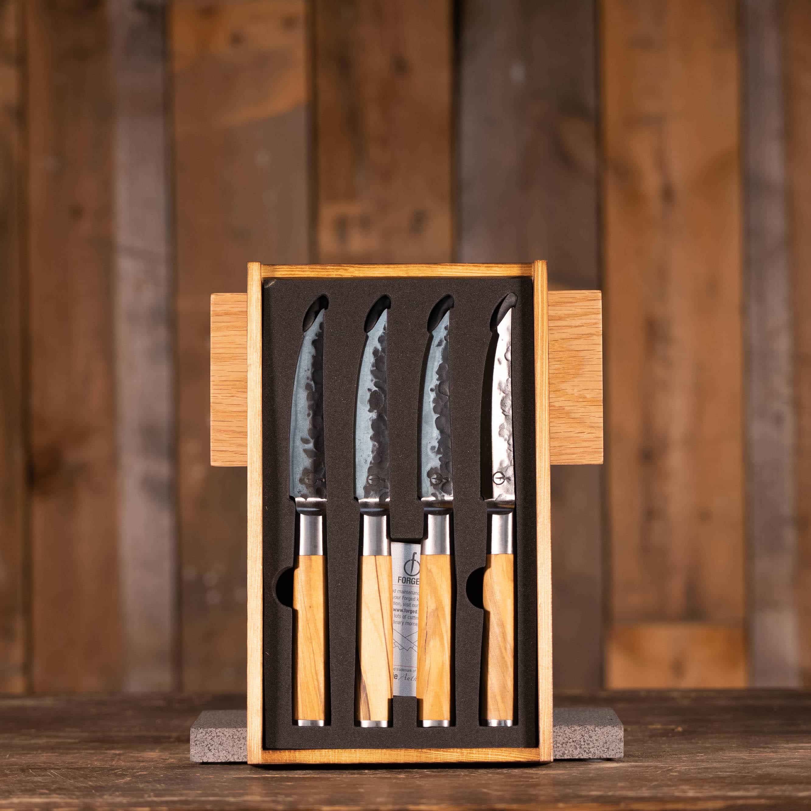Olive Forged Steak Knives