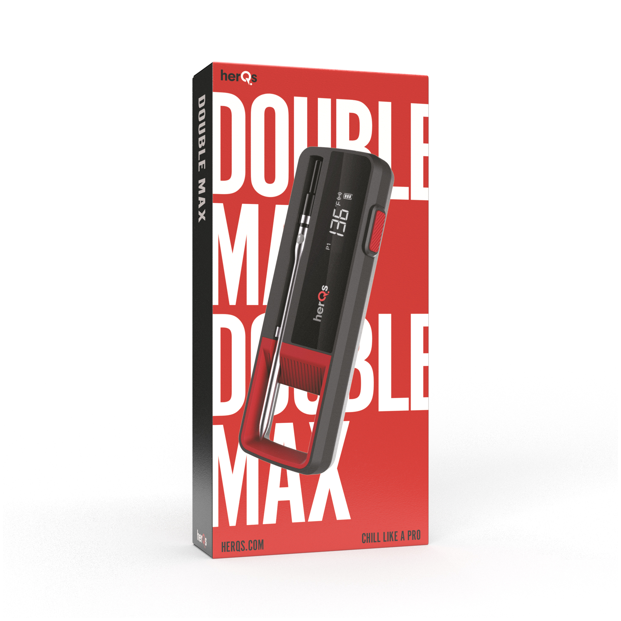 herQs Double Max - Draadloze Vleesthermometer met 2 probes