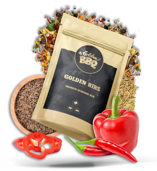 Golden Ribs BBQ Rub Voor Spareribs & Low & Slow BBQ 200g